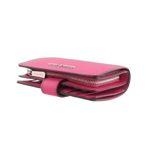 マイケルコース 二つ折り財布 レディース ジェット セット トラベル レザー ビルフォールド ジップ コインウォレット ピンク MICHAEL KORS 35R4STVF6L DRAGONFRUIT