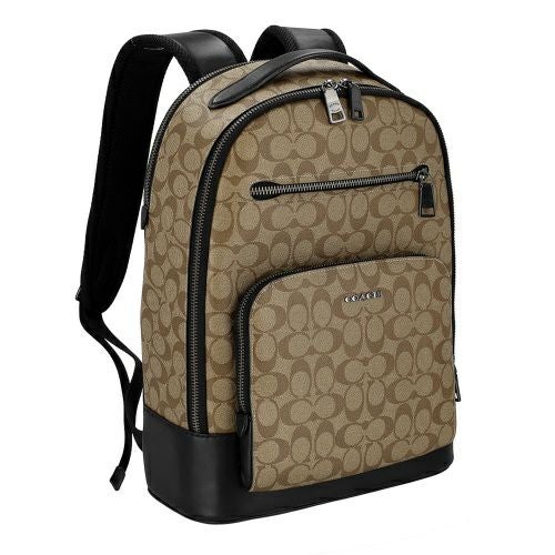 コーチ アウトレット バックパック リュックサック メンズ イーサン バックパック・シグネチャー キャンバス ブラウン COACH OUTLET CL962 QBKHA ベージュ/ブラック