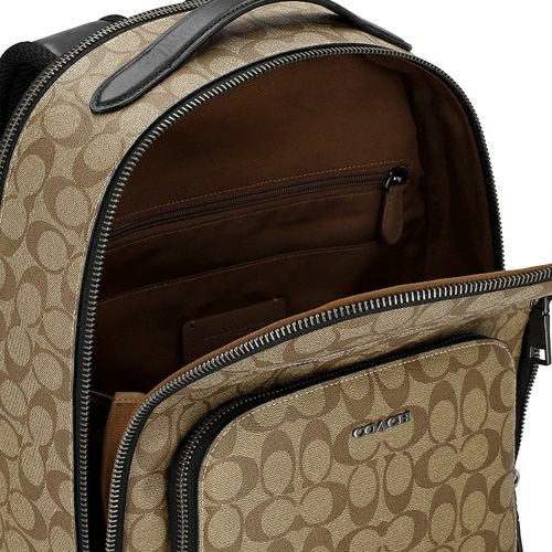 コーチ アウトレット バックパック リュックサック メンズ イーサン バックパック・シグネチャー キャンバス ブラウン COACH OUTLET CL962 QBKHA ベージュ/ブラック