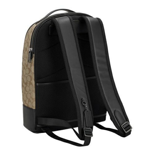 コーチ アウトレット バックパック リュックサック メンズ イーサン バックパック・シグネチャー キャンバス ブラウン COACH OUTLET CL962 QBKHA ベージュ/ブラック