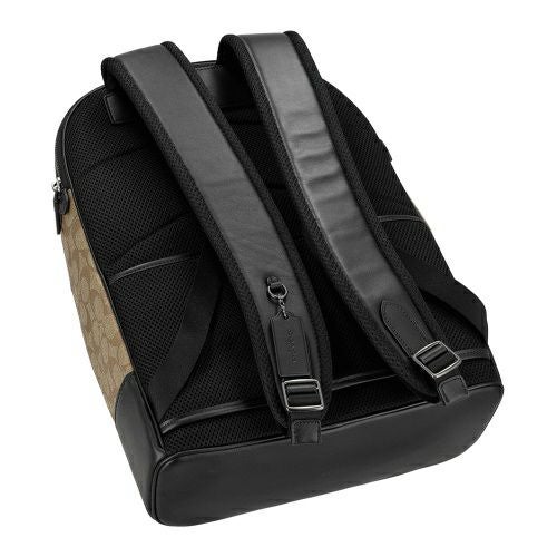 コーチ アウトレット バックパック リュックサック メンズ イーサン バックパック・シグネチャー キャンバス ブラウン COACH OUTLET CL962 QBKHA ベージュ/ブラック