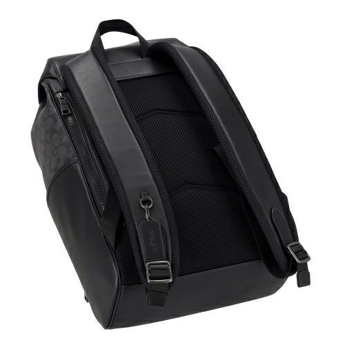 コーチ アウトレット バックパック リュックサック メンズ レーサー バックパック・シグネチャー キャンバス ブラック COACH OUTLET CT707 QBMI5 チャコール/ブラック