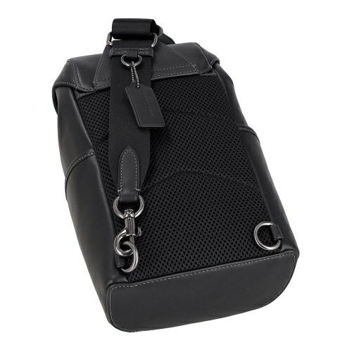 Coach ブラック ボディバッグ コーチ アウトレット ボディバッグ メンズ レーサー パック ブラック