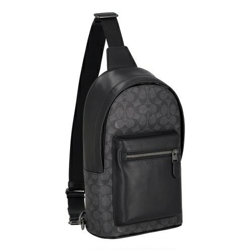 コーチ アウトレット ボディバッグ メンズ ウエスト パック・シグネチャー キャンバス ブラック COACH OUTLET CV924 QBMI5