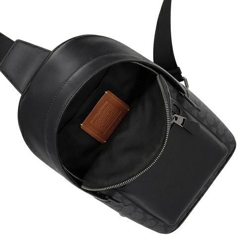 コーチ アウトレット ボディバッグ メンズ ウエスト パック・シグネチャー キャンバス ブラック COACH OUTLET CV924 QBMI5