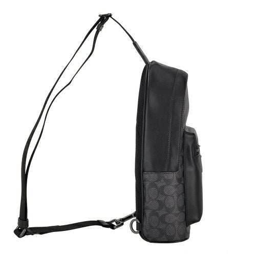 コーチ アウトレット ボディバッグ メンズ ウエスト パック・シグネチャー キャンバス ブラック COACH OUTLET CV924 QBMI5