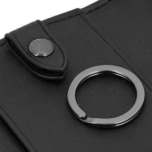 コーチ アウトレット キーケース メンズ ファイブ リング キー ケース・シグネチャー キャンバス ブラック COACH OUTLET CAR00 QBMI5 チャコール/ブラック