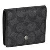 コーチ アウトレット コインケース メンズ フォールデッド コイン ケース・シグネチャー キャンバス ブラック COACH OUTLET CW360 QBMI5 チャコール/ブラック