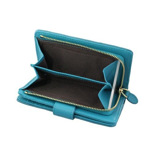 ピュア モエナ 二つ折り財布 レディース ブルー Pua Moena PUMPM50663TBL Turquoise blue