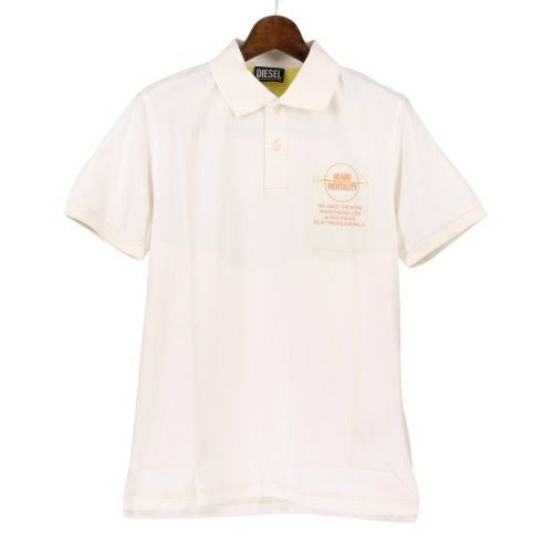 ディーゼル ポロシャツ メンズ T-SPOUCH ホワイト DIESEL A08563 0CJAC 141A IVORY Lサイズ