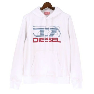 ディーゼル（DIESEL）メンズ 訳あり パーカー プルオーバー ホワイト系 