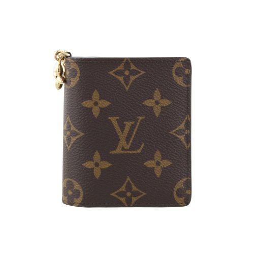 ルイヴィトン 二つ折り財布 モノグラム ポケットウォレット・LV チャーム ブラウン LOUIS VUITTON M14613 アズールブルー