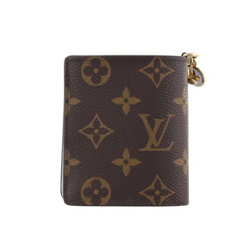 ルイヴィトン 二つ折り財布 モノグラム ポケットウォレット・LV チャーム ブラウン LOUIS VUITTON M14613 アズールブルー