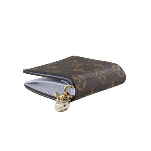 ルイヴィトン 二つ折り財布 モノグラム ポケットウォレット・LV チャーム ブラウン LOUIS VUITTON M14613 アズールブルー
