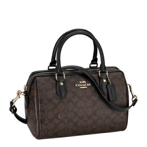 コーチ アウトレット ハンドバッグ レディース ローアン サッチェル バッグ・シグネチャー キャンバス ブラウン COACH OUTLET CV961 IMXAQ ウォルナット/ブラック