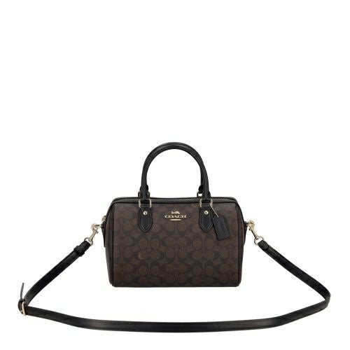 コーチ アウトレット ハンドバッグ レディース ローアン サッチェル バッグ・シグネチャー キャンバス ブラウン COACH OUTLET CV961 IMXAQ ウォルナット/ブラック