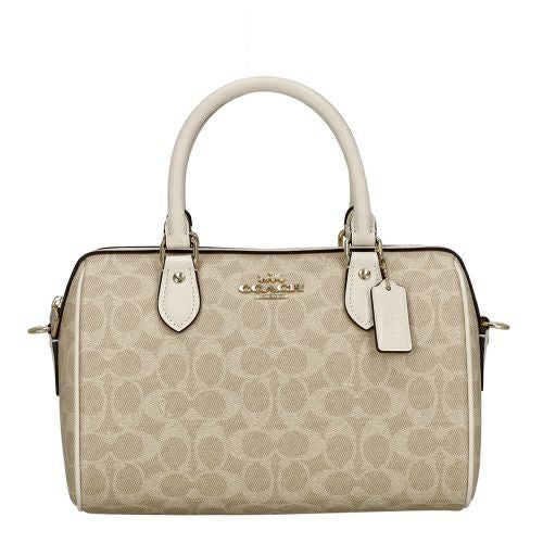 コーチ アウトレット ハンドバッグ レディース ローアン サッチェル バッグ・シグネチャー キャンバス ホワイト COACH OUTLET CV961 IMXDM サンド/チョーク