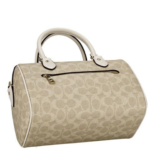 コーチ アウトレット ハンドバッグ レディース ローアン サッチェル バッグ・シグネチャー キャンバス ホワイト COACH OUTLET CV961 IMXDM サンド/チョーク