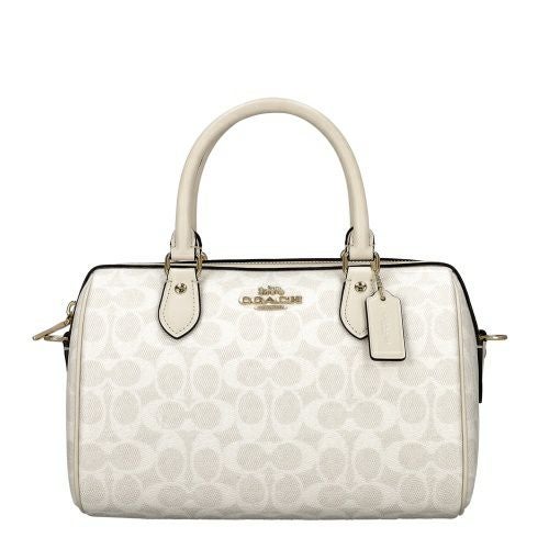 コーチ アウトレット ハンドバッグ レディース ローアン サッチェル バッグ・シグネチャー キャンバス ホワイト COACH OUTLET CV961 IMXU5 ホワイト/チョーク