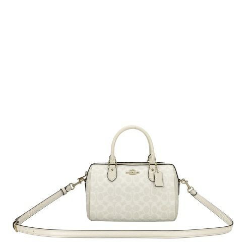 コーチ アウトレット ハンドバッグ レディース ローアン サッチェル バッグ・シグネチャー キャンバス ホワイト COACH OUTLET CV961 IMXU5 ホワイト/チョーク