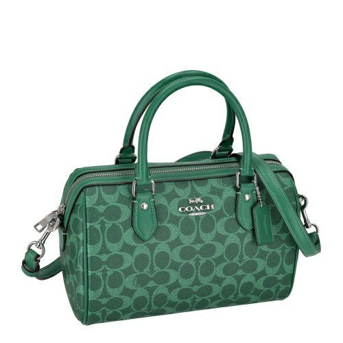 コーチ アウトレット ハンドバッグ レディース ローアン サッチェル バッグ・シグネチャー キャンバス グリーン COACH OUTLET CV961 SVBH8