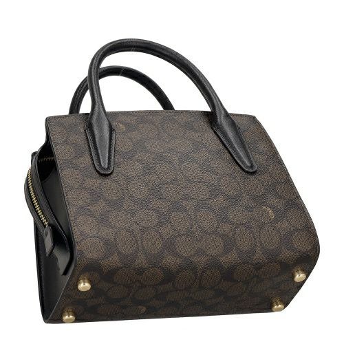 コーチ アウトレット ハンドバッグ レディース アンドレア キャリーオール バッグ・シグネチャー キャンバス ブラウン COACH OUTLET CV974 IMXAQ ウォルナット/ブラック