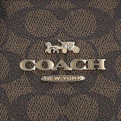 コーチ アウトレット ハンドバッグ レディース アンドレア キャリーオール バッグ・シグネチャー キャンバス ブラウン COACH OUTLET CV974 IMXAQ ウォルナット/ブラック