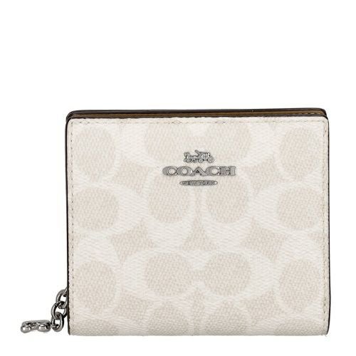 コーチ アウトレット 二つ折り財布 レディース スナップ ウォレット・シグネチャー キャンバス ホワイト COACH OUTLET CW789 SVXU5