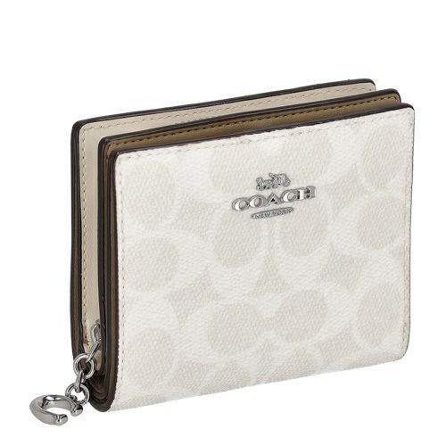 コーチ アウトレット 二つ折り財布 レディース スナップ ウォレット・シグネチャー キャンバス ホワイト COACH OUTLET CW789 SVXU5
