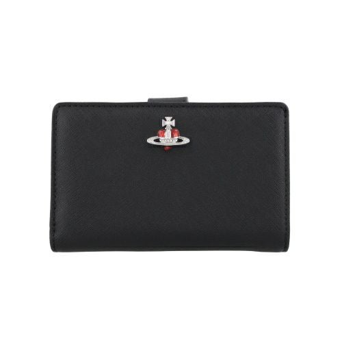 ヴィヴィアンウエストウッド 二つ折り財布 レディース DIAMANTE SERIES ブラック Vivienne Westwood 51080028 L0040 N402 BLACK/RED DIAM ORB