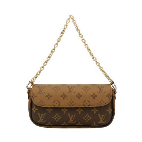ルイヴィトン ハンドバッグ モノグラム リバース ウォレット オン チェーン・アイビー ブラウン LOUIS VUITTON M26587