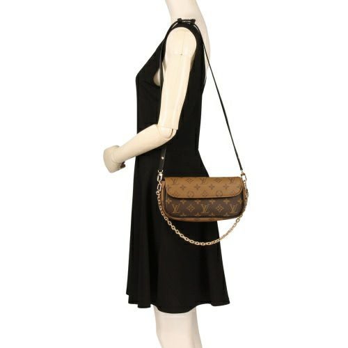 ルイヴィトン ハンドバッグ モノグラム リバース ウォレット オン チェーン・アイビー ブラウン LOUIS VUITTON M26587