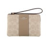 コーチ アウトレット ポーチ レディース コーナー ジップ リストレット・シグネチャー キャンバス・ストライプ ベージュ COACH OUTLET CW854 SVPWH サンド/トープ
