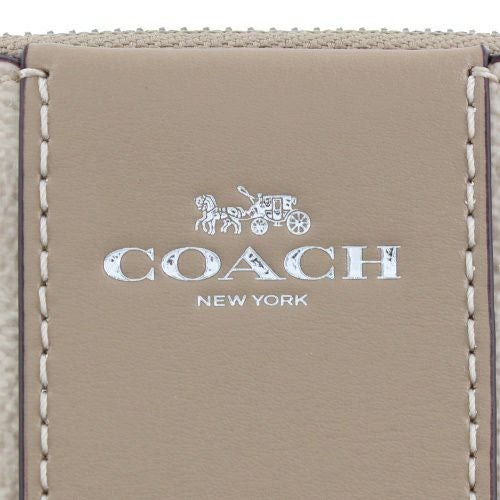 コーチ アウトレット ポーチ レディース コーナー ジップ リストレット・シグネチャー キャンバス・ストライプ ベージュ COACH OUTLET CW854 SVPWH サンド/トープ