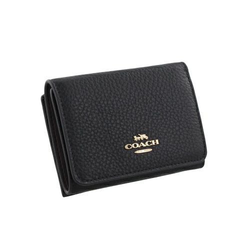 コーチ アウトレット 三つ折り財布 レディース カード ホルダー ウォレット・シグネチャー キャンバス ブラック COACH OUTLET CZ034 IMXAQ