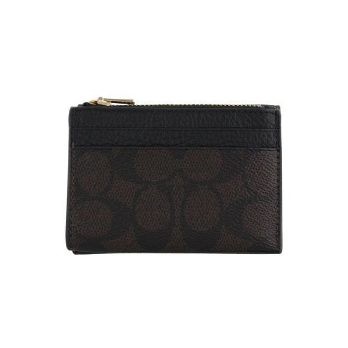 コーチ アウトレット 三つ折り財布 レディース カード ホルダー ウォレット・シグネチャー キャンバス ブラック COACH OUTLET CZ034 IMXAQ