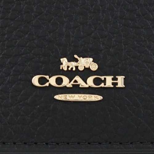 コーチ アウトレット 三つ折り財布 レディース カード ホルダー ウォレット・シグネチャー キャンバス ブラック COACH OUTLET CZ034 IMXAQ