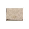 コーチ アウトレット 三つ折り財布 レディース カード ホルダー ウォレット・ブロックド シグネチャー キャンバス ベージュ COACH OUTLET CZ446 IMXI9 サンド/タン