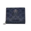 コーチ アウトレット 二つ折り財布 レディース スナップ ウォレット・シグネチャー キャンバス ネイビー COACH OUTLET CAP13 SV/D9 ダークデニム