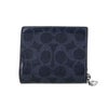 コーチ アウトレット 二つ折り財布 レディース スナップ ウォレット・シグネチャー キャンバス ネイビー COACH OUTLET CAP13 SV/D9 ダークデニム
