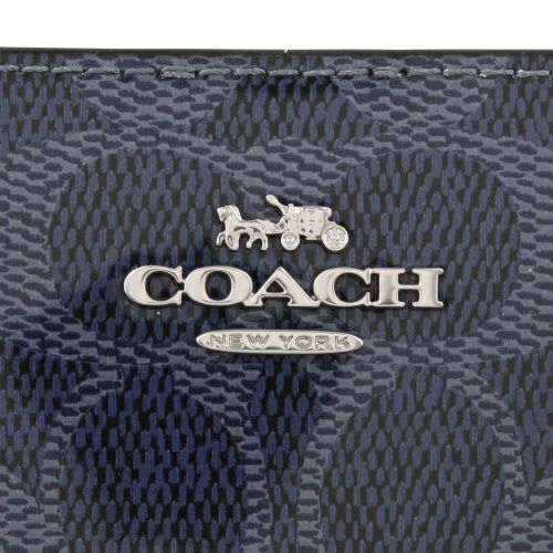 コーチ アウトレット 二つ折り財布 レディース スナップ ウォレット・シグネチャー キャンバス ネイビー COACH OUTLET CAP13 SV/D9 ダークデニム
