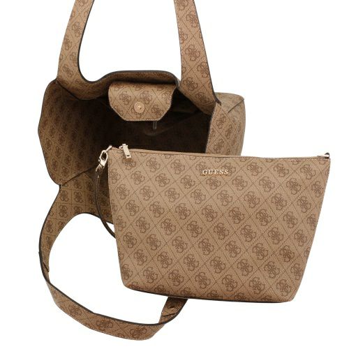 ゲス トートバッグ レディース CALISTA / TOTE ブラウン GUESS SG733422 LATTE LOGO