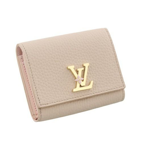 ルイヴィトン 二つ折り財布 トリヨン ポルトフォイユ・カプシーヌ タイニー ベージュ LOUIS VUITTON M14667 サンド