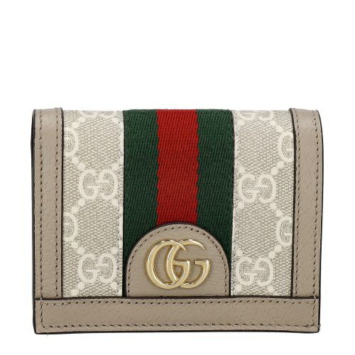 グッチ 二つ折り財布 レディース オフィディア ベージュ GUCCI 523155 UULAG 9682 ベージュ＆ホワイト