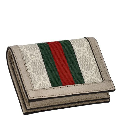 グッチ 二つ折り財布 レディース オフィディア ベージュ GUCCI 523155 UULAG 9682 ベージュ＆ホワイト