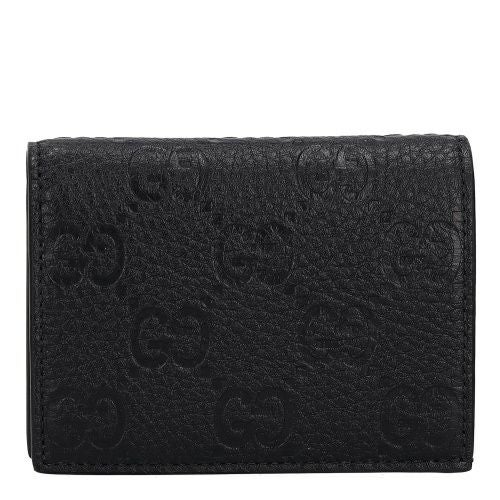 グッチ 二つ折り財布 レディース GGエンブレム ブラック GUCCI 815901 AAEEM 1000 ブラック