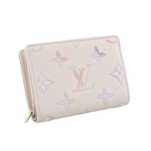 ルイヴィトン 二つ折り財布 モノグラム･アンプラント ポルトフォイユクレア ベージュ LOUIS VUITTON M25595 ドリームベージュ