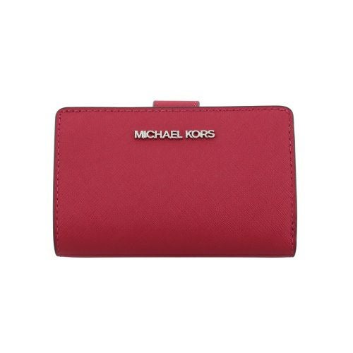 マイケルコース 二つ折り財布 レディース JET SET TRAVEL ビルフォールド コンチネンタル ウォレット ミディアム レッド MICHAEL KORS 35R4STVF6L DK RASPBERRY