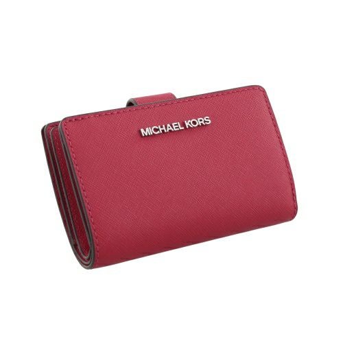マイケルコース 二つ折り財布 レディース JET SET TRAVEL ビルフォールド コンチネンタル ウォレット ミディアム レッド MICHAEL KORS 35R4STVF6L DK RASPBERRY