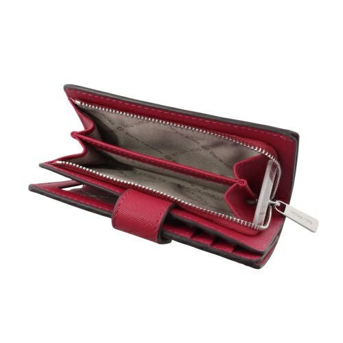 マイケルコース 二つ折り財布 レディース JET SET TRAVEL ビルフォールド コンチネンタル ウォレット ミディアム レッド MICHAEL KORS 35R4STVF6L DK RASPBERRY